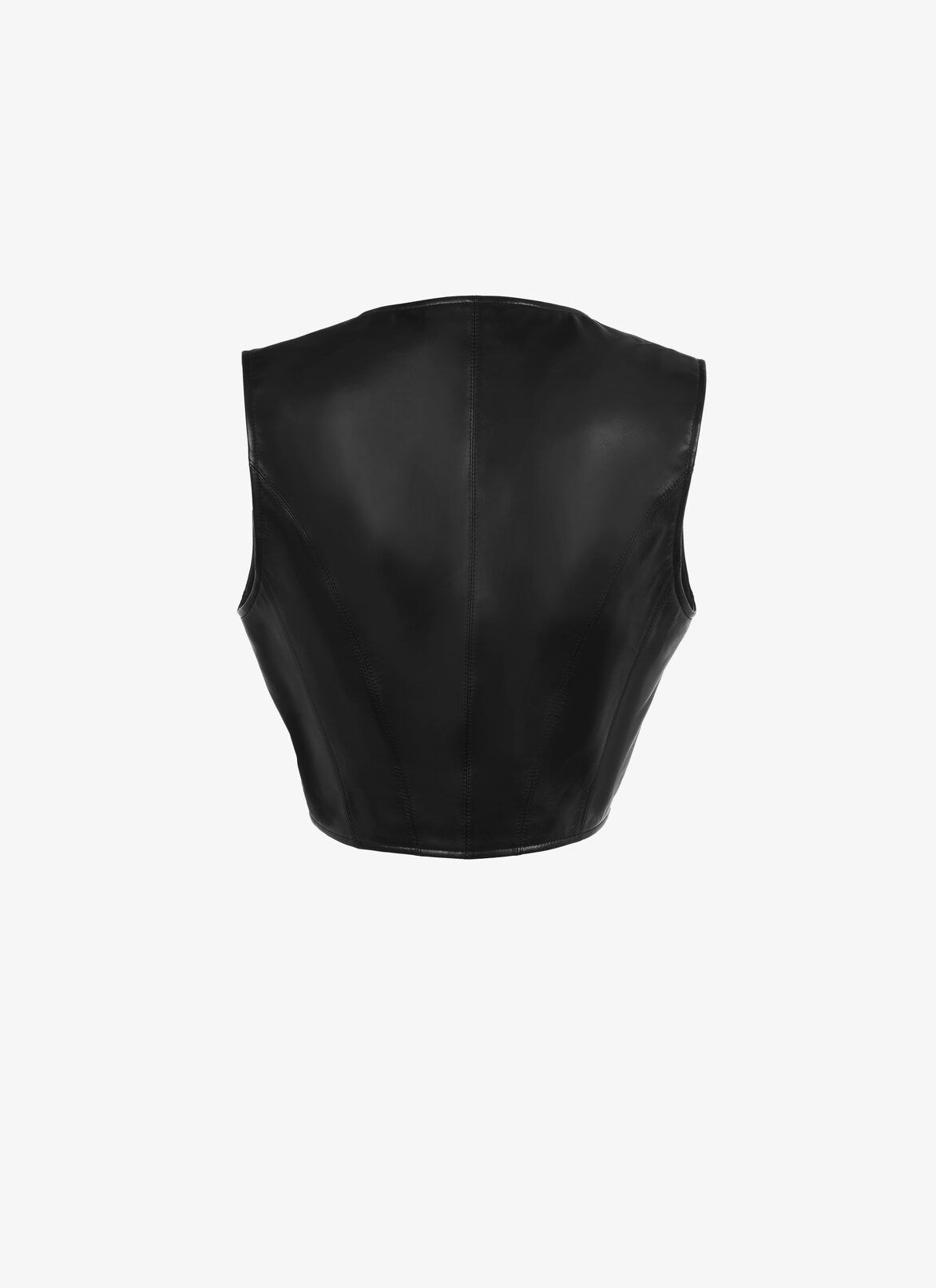 Geometric Lambskin Vest ALAÏA BLACK GEOMETRIC LAMBSKIN VEST